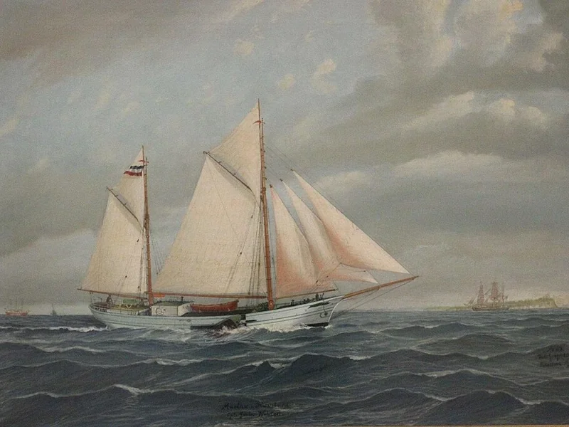 1860-Julius Gregersen - Flensburg 1914, goletta di Amburgo